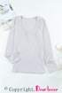 U Neck Button Knit Long Sleeve Top
